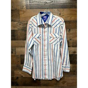 Roper Extra Long Tail Men's Long Sleeve Pearl Snap Size 17 1/2‎